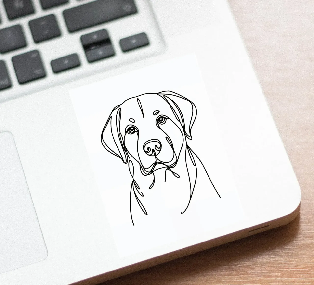 Dessin au trait d'un chien du Labrador autocollant de WijdevenDesign