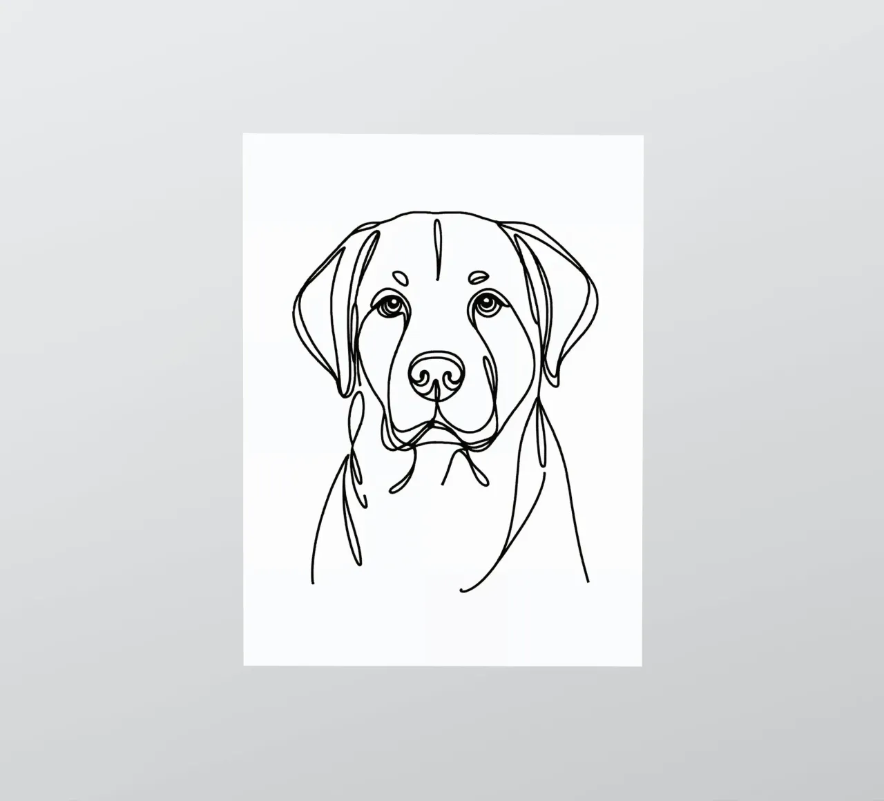 Dessin au trait d'un chien du Labrador autocollant de WijdevenDesign