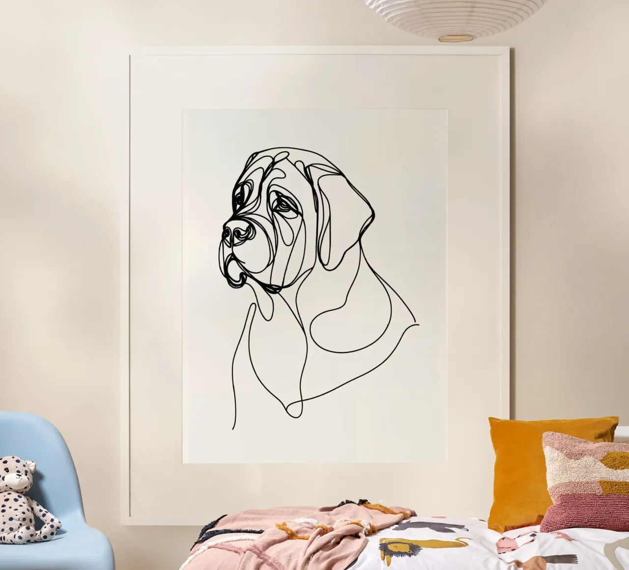 Mastiff Dog Line Art Hahnemühle von WijdevenDesign