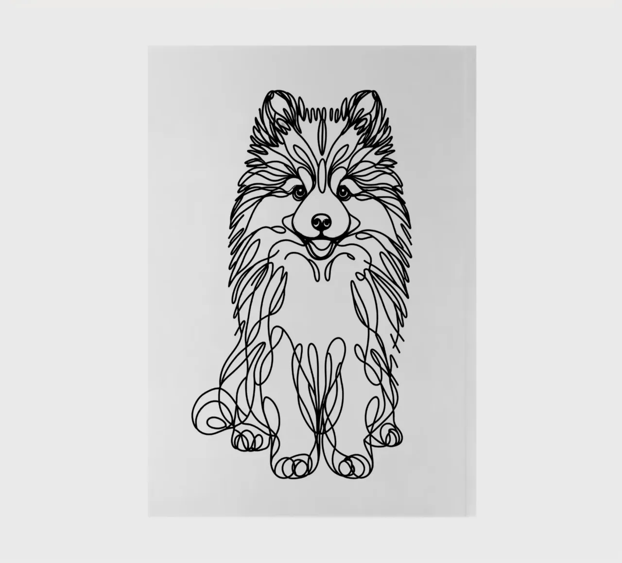 Pomsky Dog Line Art notebook by WijdevenDesign