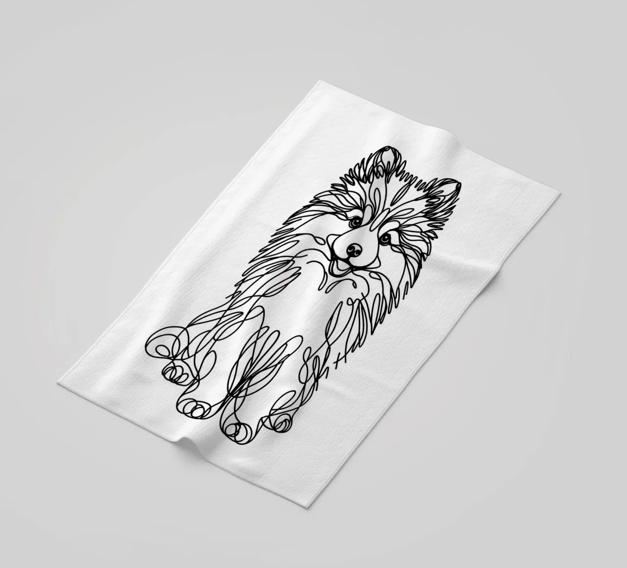 Cane Pomsky Line Art telo mare da WijdevenDesign