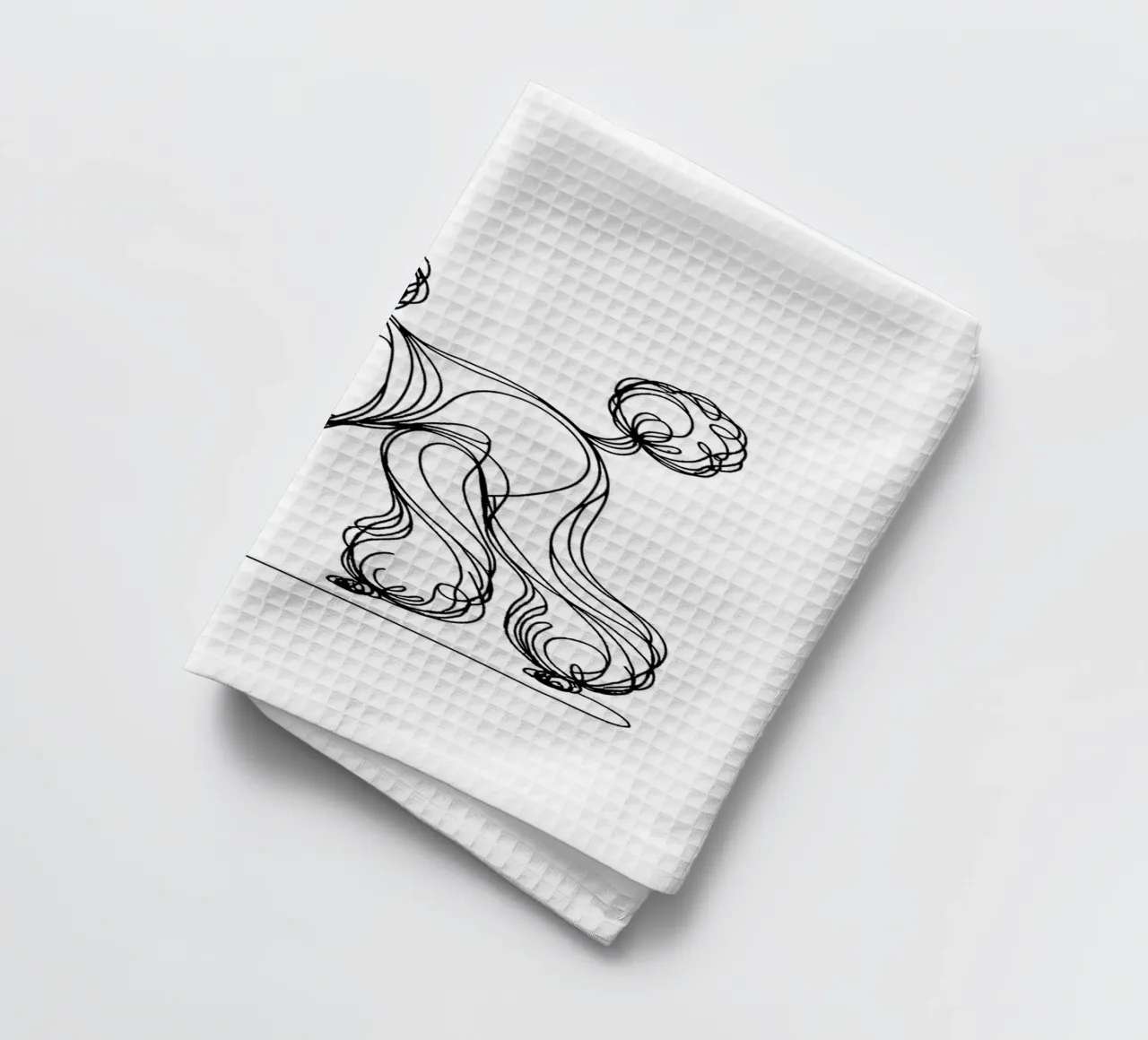 Chien caniche Dessin au trait torchon de WijdevenDesign
