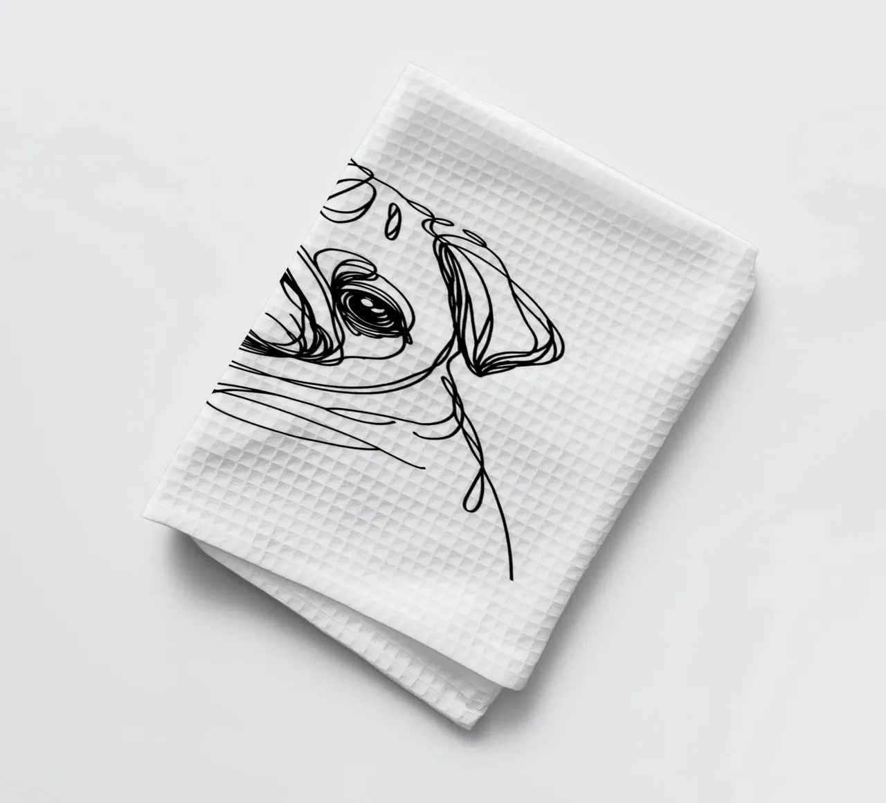 Dessin au trait d'un chien carlin torchon de WijdevenDesign