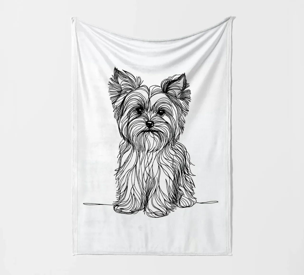 Cane Terrier Line Art coperta in pile da WijdevenDesign