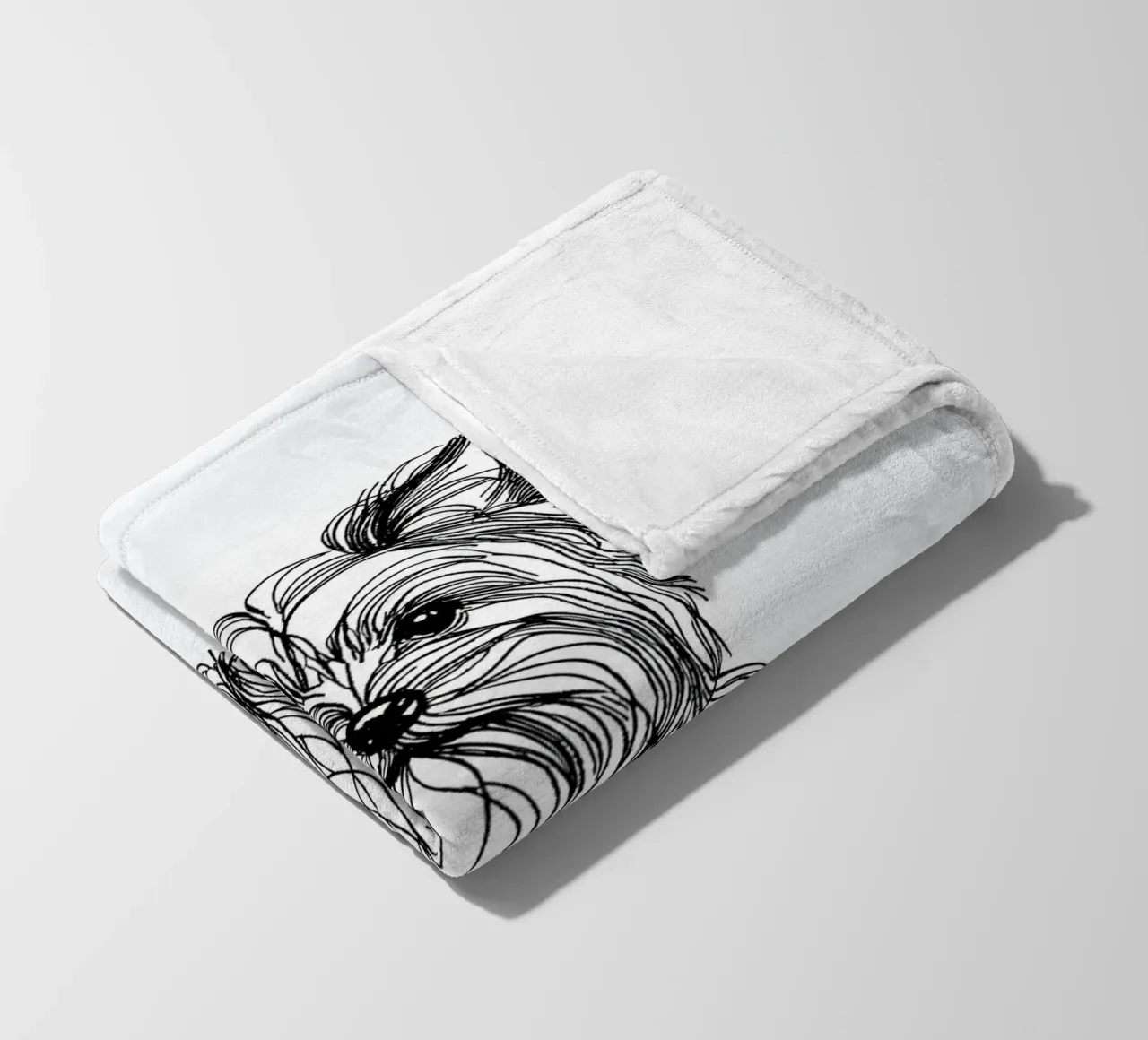 Cane Terrier Line Art coperta in pile da WijdevenDesign