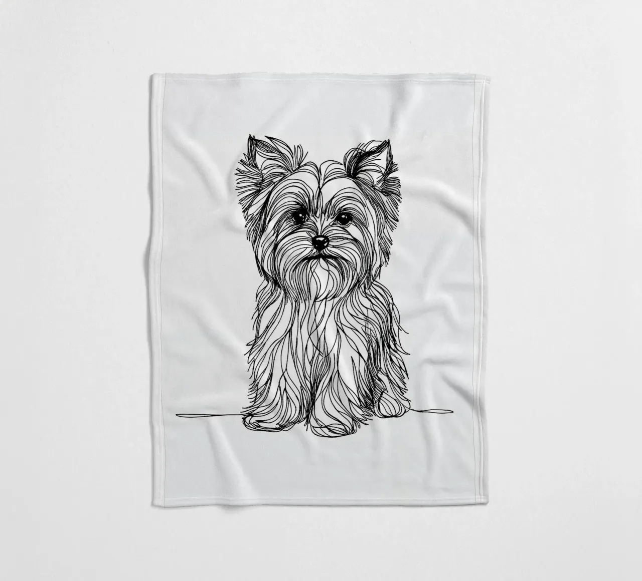 Cane Terrier Line Art coperta in pile da WijdevenDesign