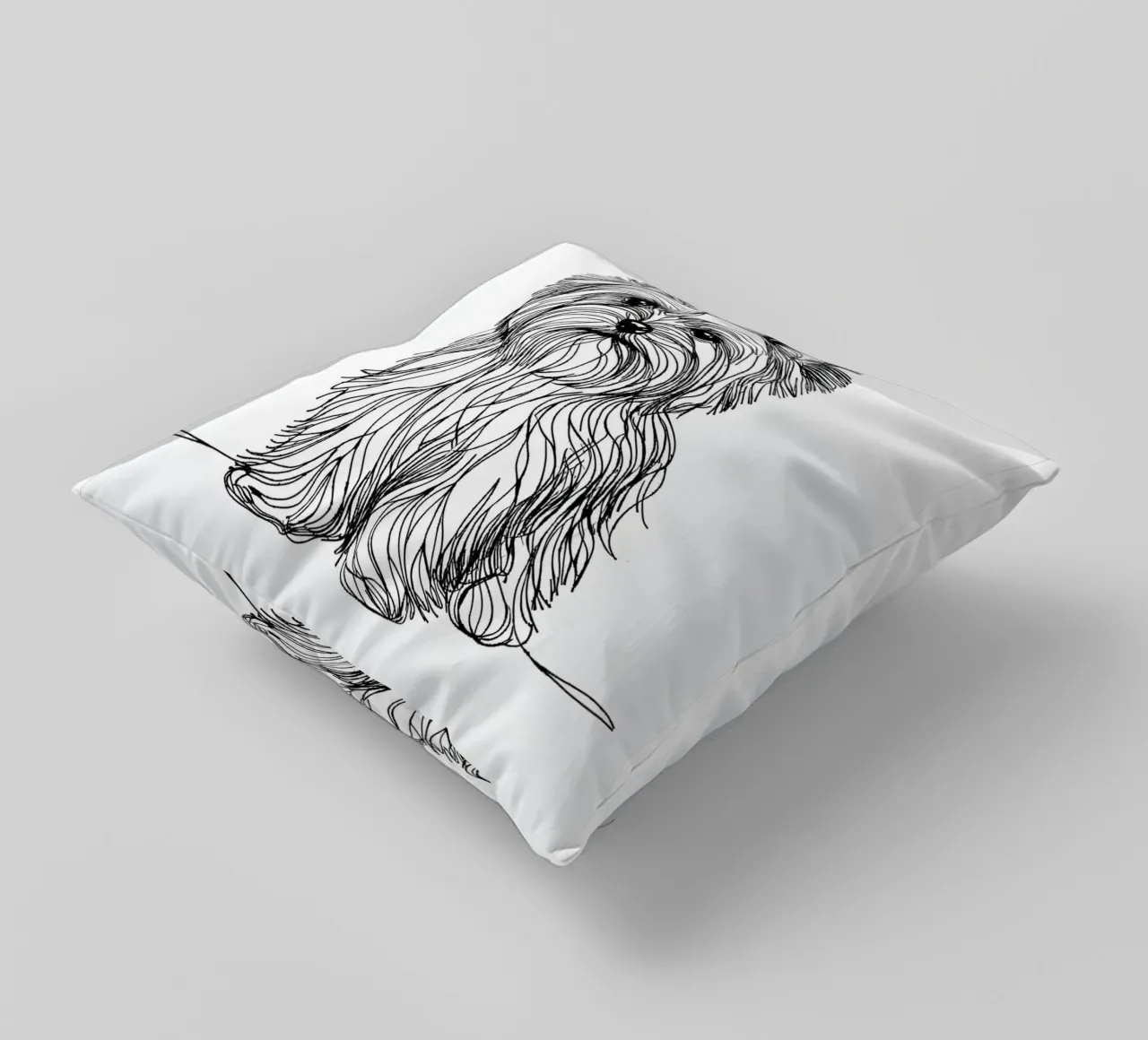 Cane Terrier Line Art cuscino da WijdevenDesign