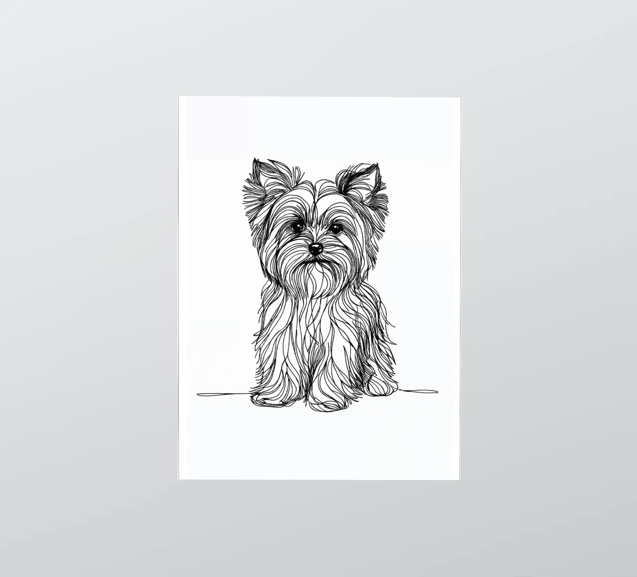 Dessin au trait d'un chien terrier autocollant de WijdevenDesign