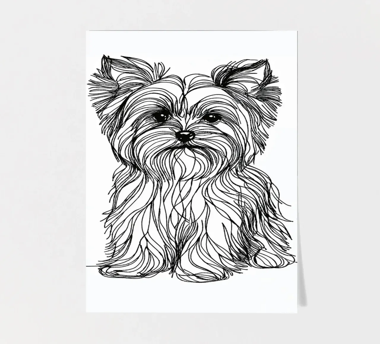 Dessin au trait d'un chien terrier planche autocollant de WijdevenDesign