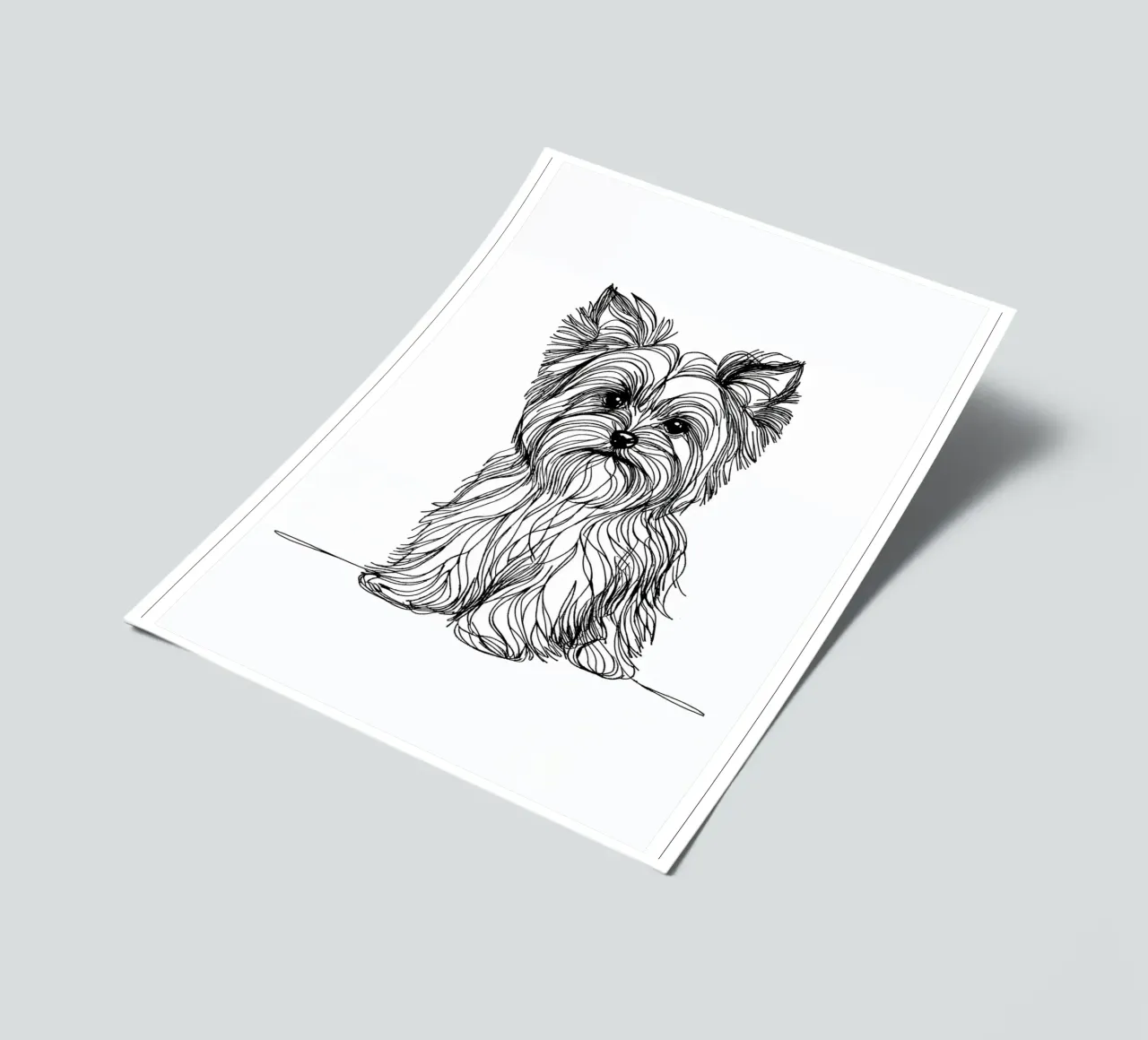 Dessin au trait d'un chien terrier planche autocollant de WijdevenDesign
