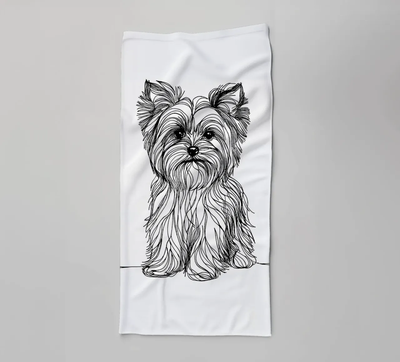 Dessin au trait d'un chien terrier serviette de bain de WijdevenDesign