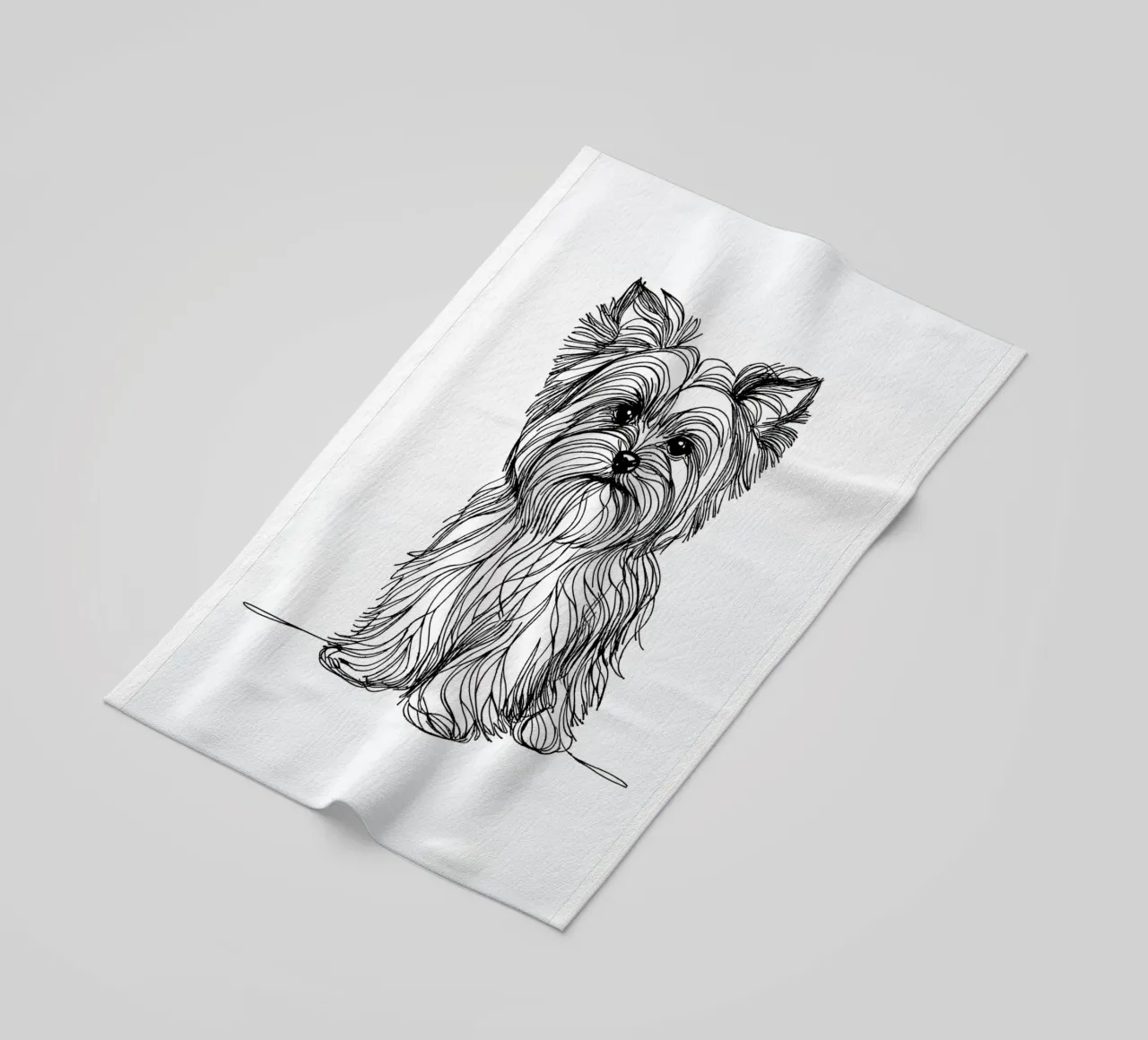 Dessin au trait d'un chien terrier serviette de plage de WijdevenDesign