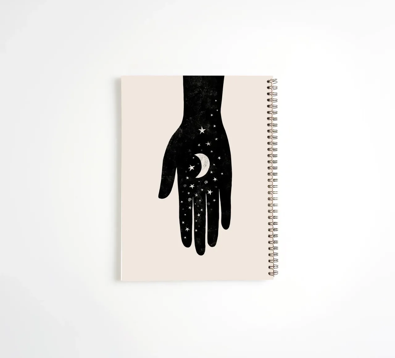 Cats & Dotz - Hamsa Hand Moon spiral notebook by The Artcircle