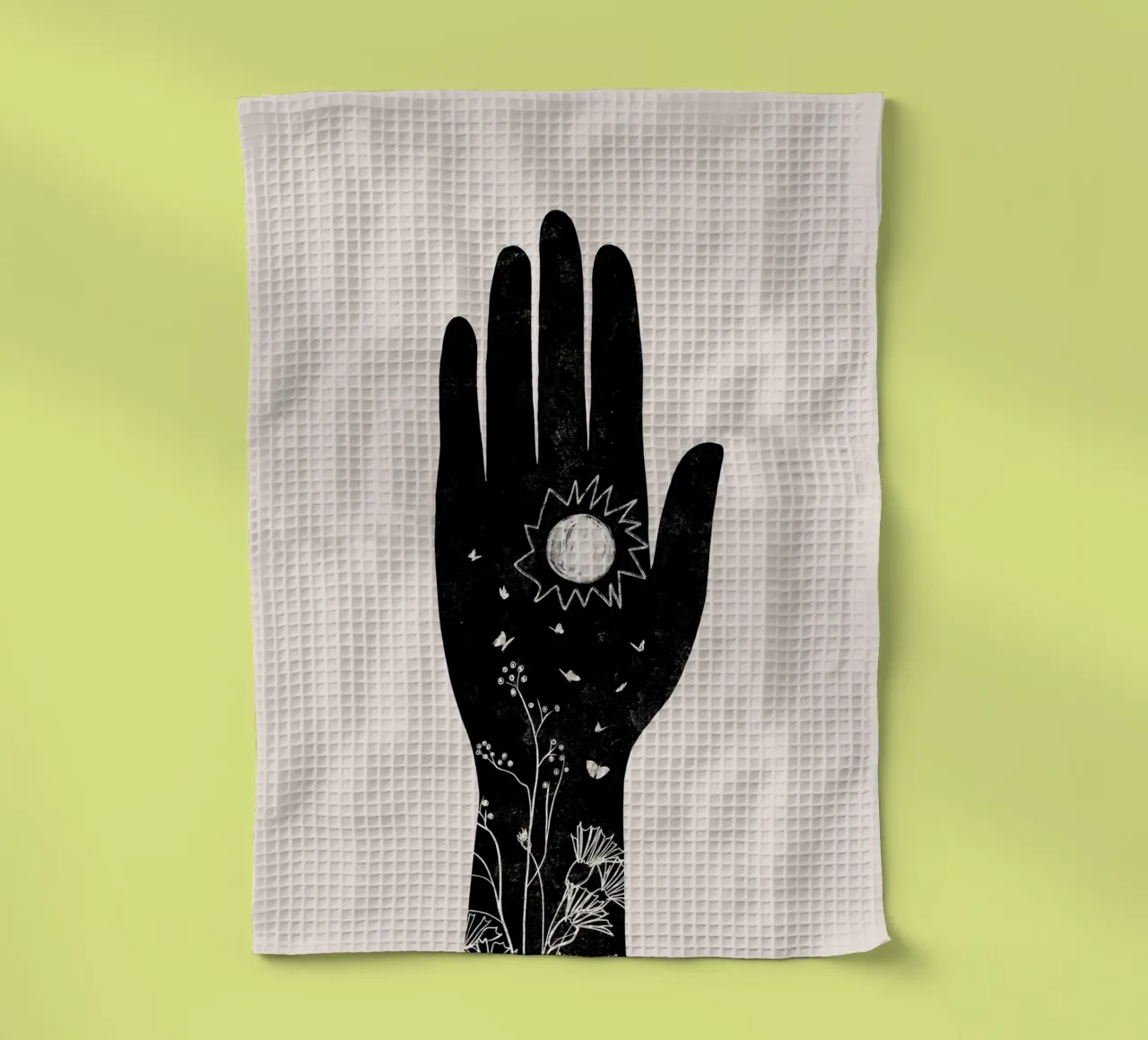 Cats & Dotz - Sole a mano Hamsa canovaccio da cucina da The Artcircle