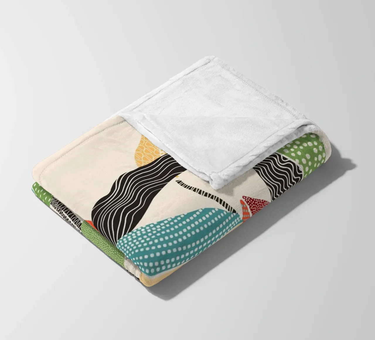 Cats & Dotz - Foglie felici 01 coperta in pile da The Artcircle
