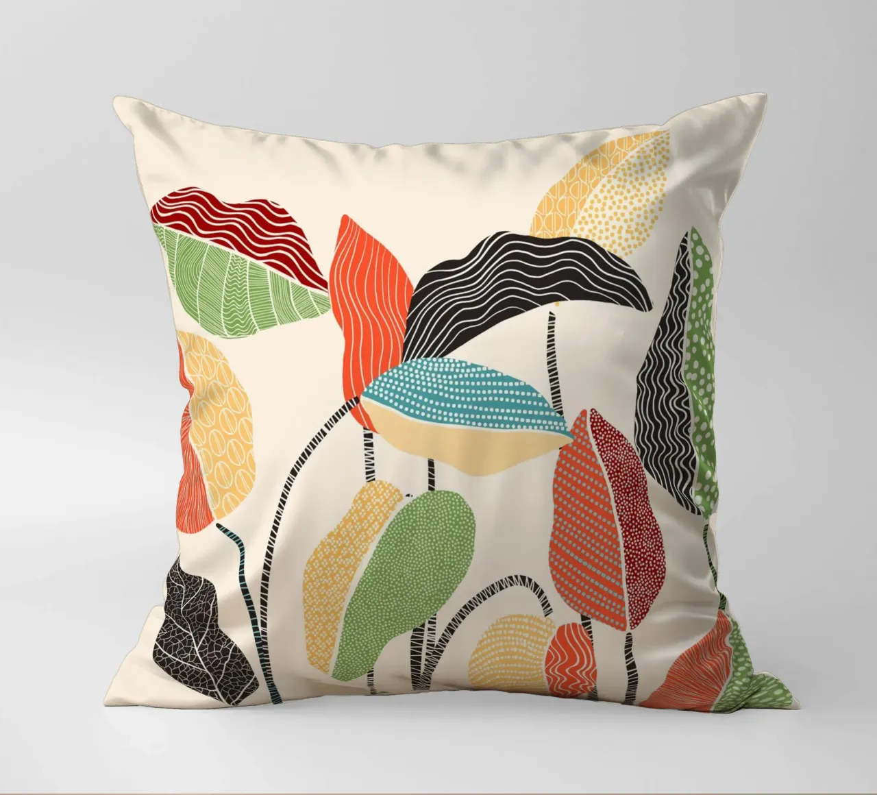 Cats & Dotz - Foglie felici 01 cuscino da The Artcircle