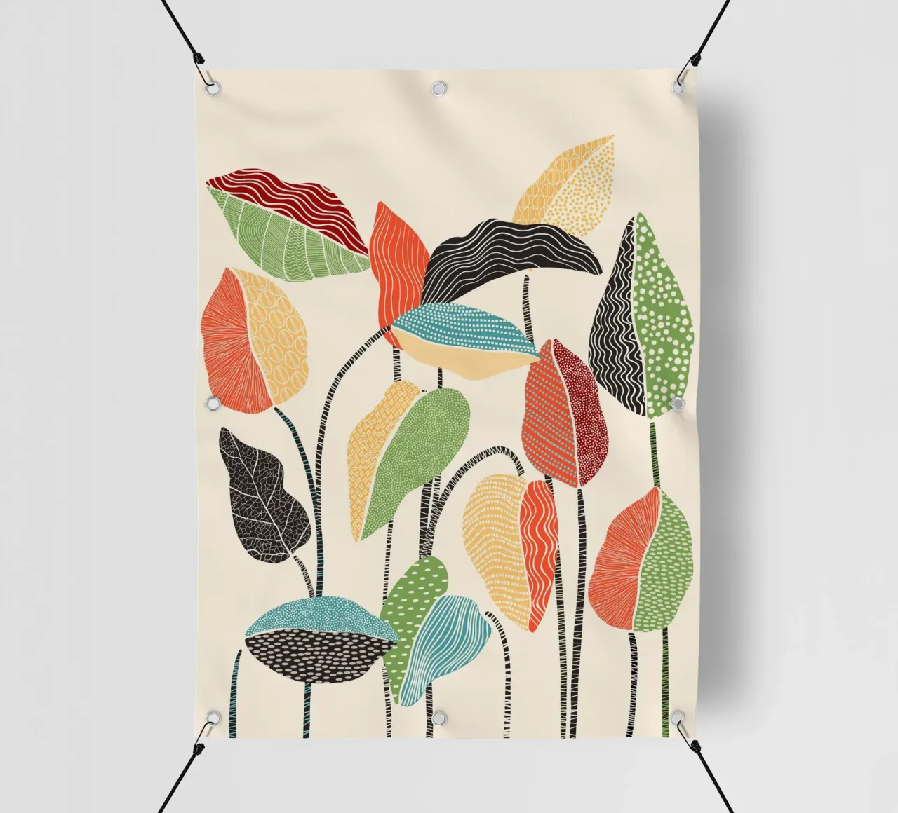 Cats & Dotz - Foglie felici 01 telo in pvc da The Artcircle