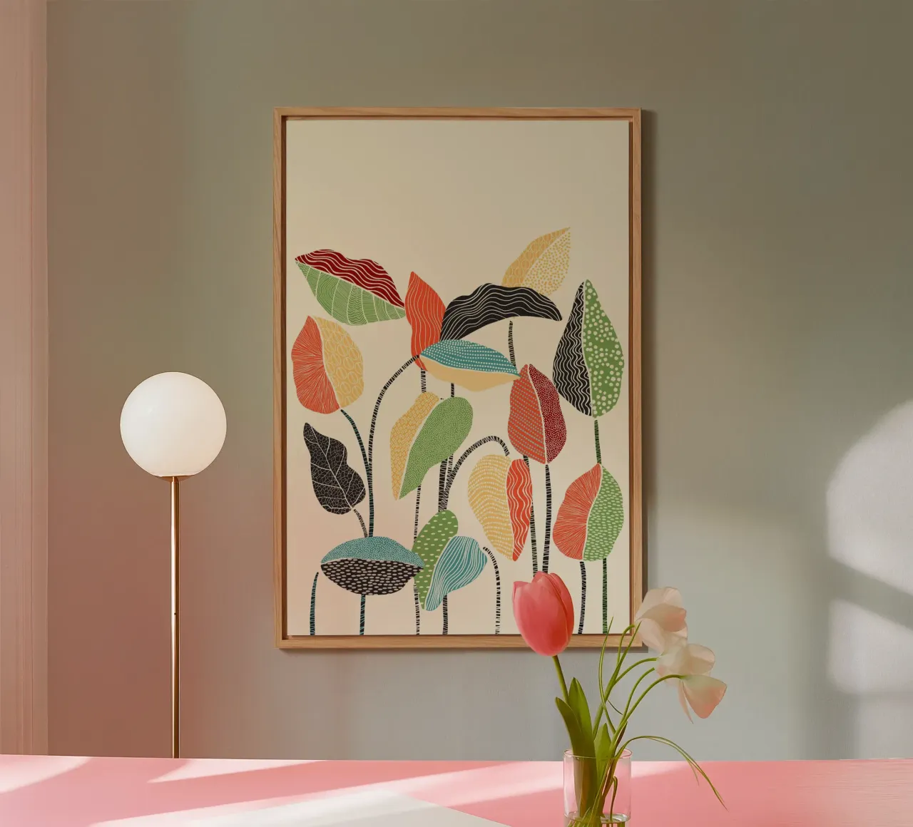 Cats & Dotz - Foglie felici 01 alluminio dibond da The Artcircle