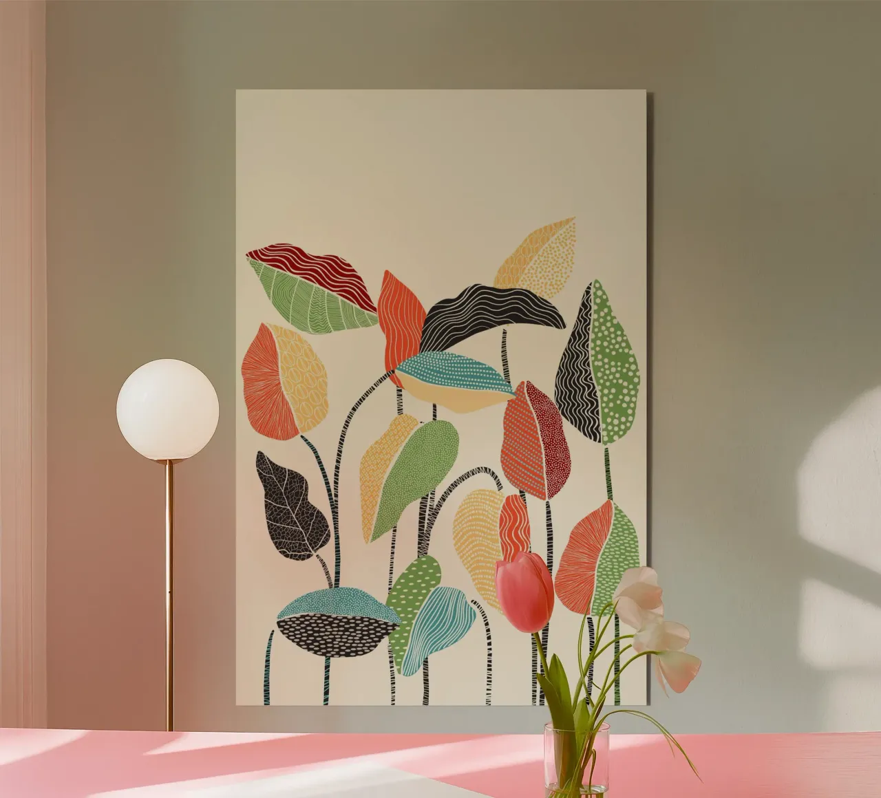 Cats & Dotz - Foglie felici 01 alluminio dibond da The Artcircle