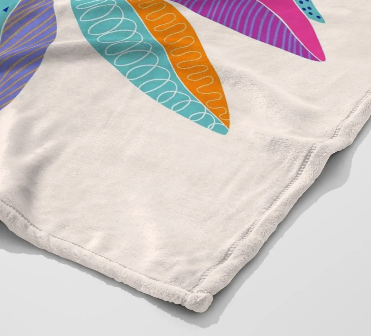 Gatti e puntini - Foglie colorate coperta in pile da The Artcircle