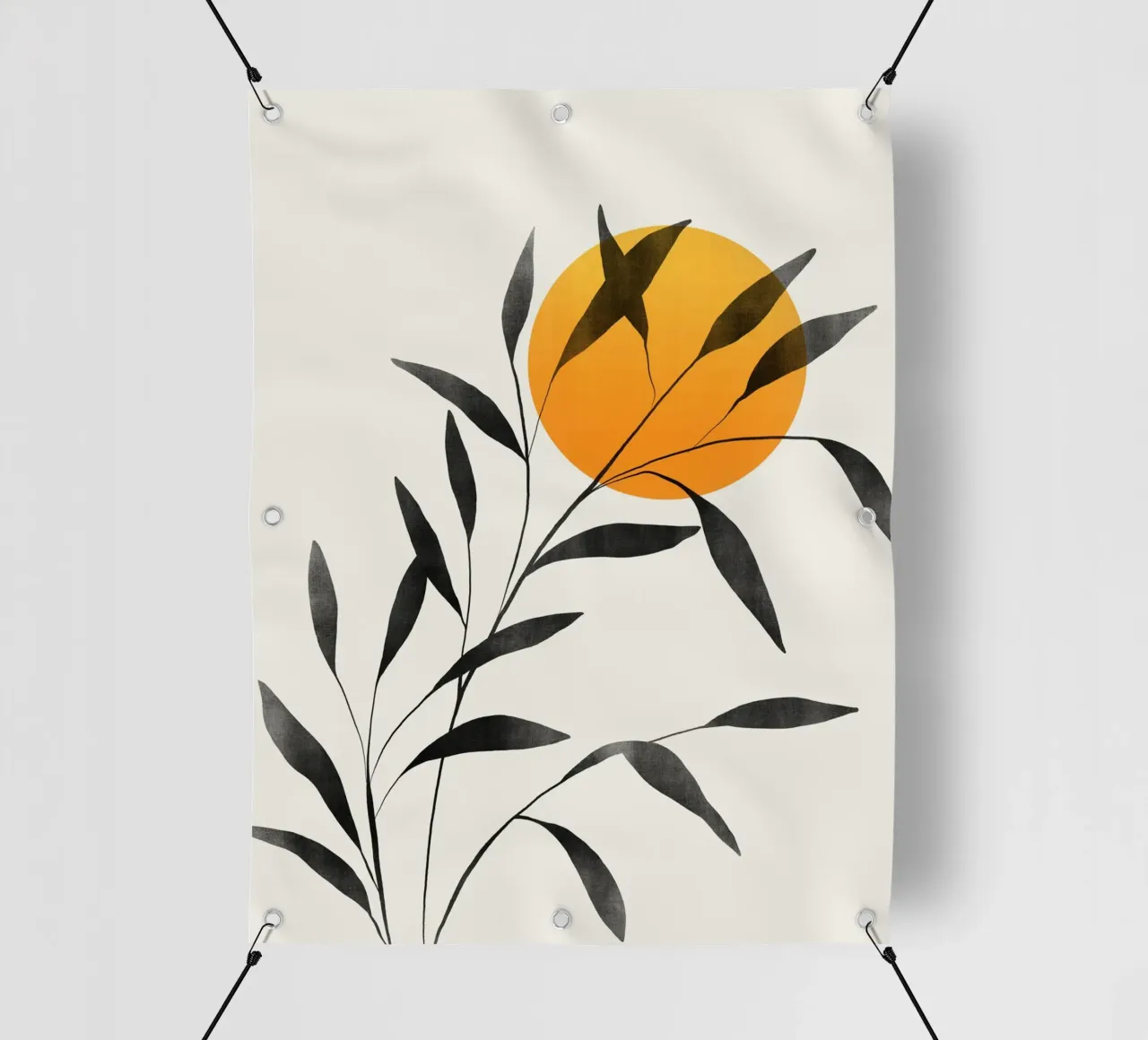 Gatti e puntini - Foglie e tramonto telo in pvc da The Artcircle