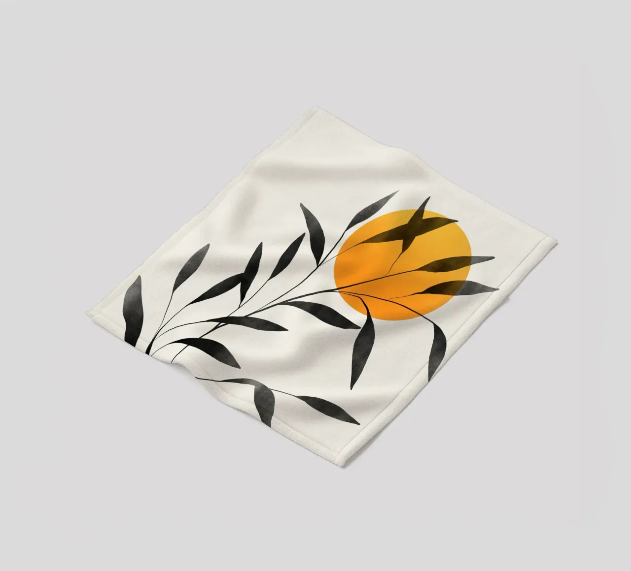 Gatti e puntini - Foglie e tramonto coperta in pile da The Artcircle