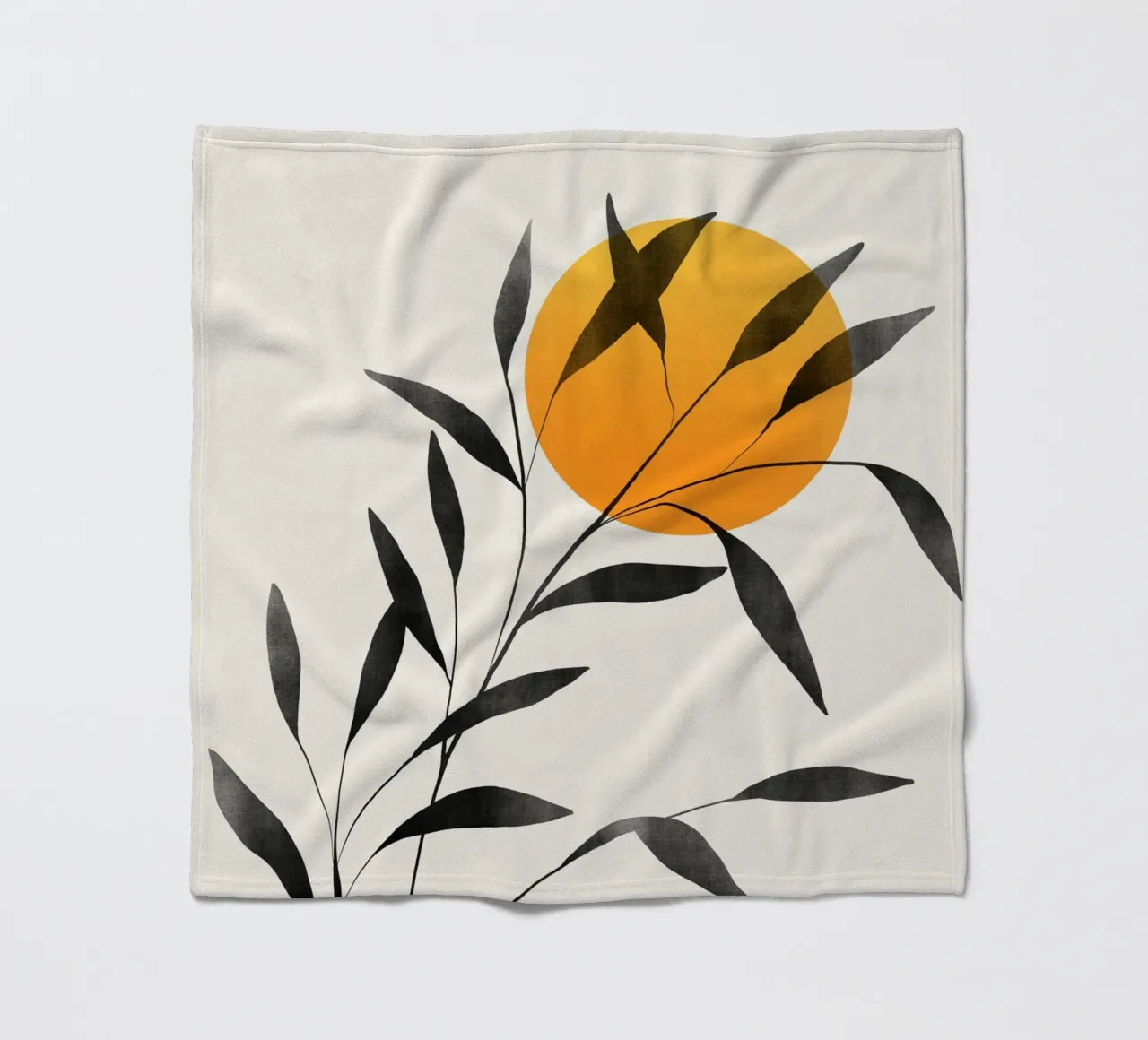 Gatti e puntini - Foglie e tramonto coperta in pile da The Artcircle