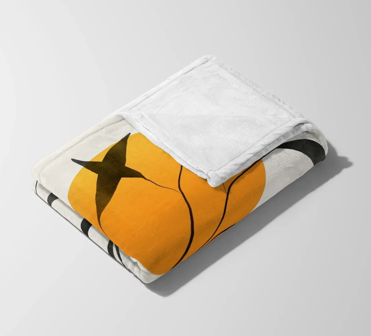 Gatti e puntini - Foglie e tramonto coperta in pile da The Artcircle