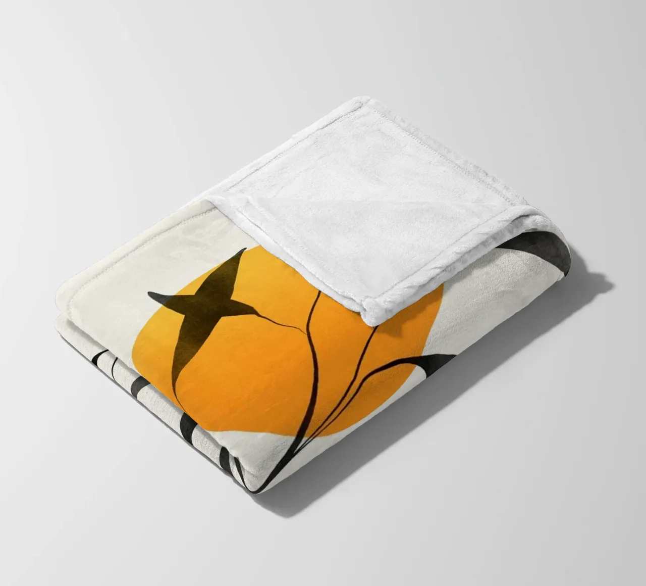 Gatti e puntini - Foglie e tramonto coperta in pile da The Artcircle