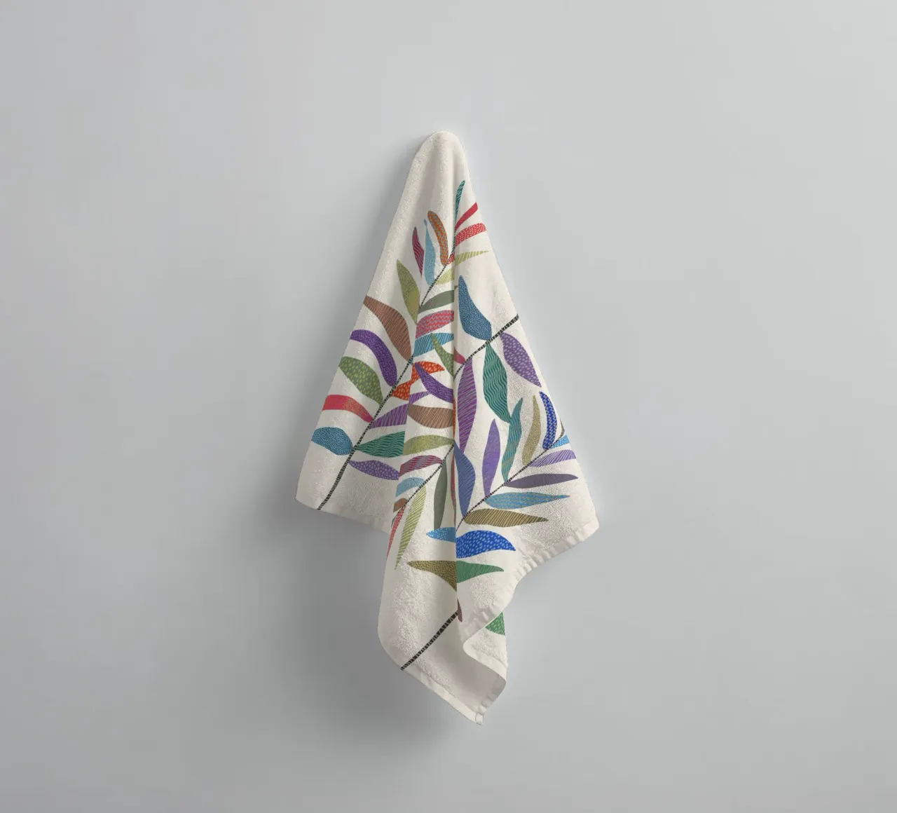 Gatti e puntini - Foglie asciugamano da bagno da The Artcircle