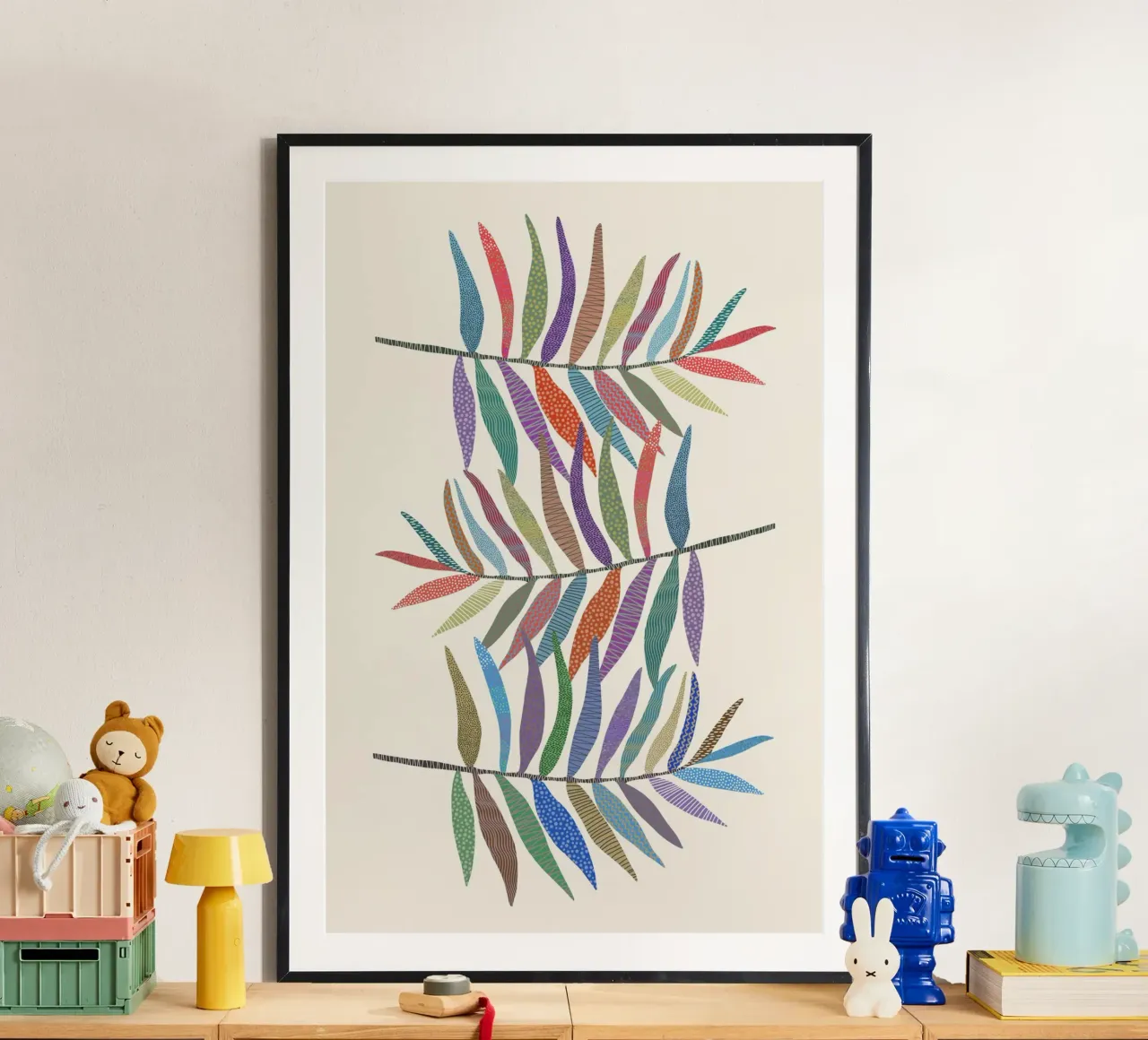 Gatti e puntini - Foglie poster da The Artcircle