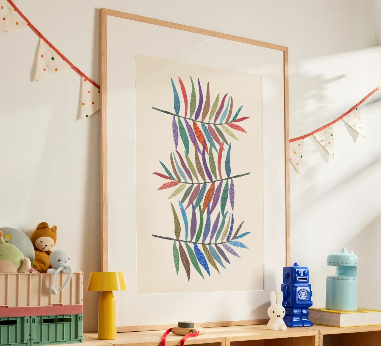 Gatti e puntini - Foglie poster da The Artcircle