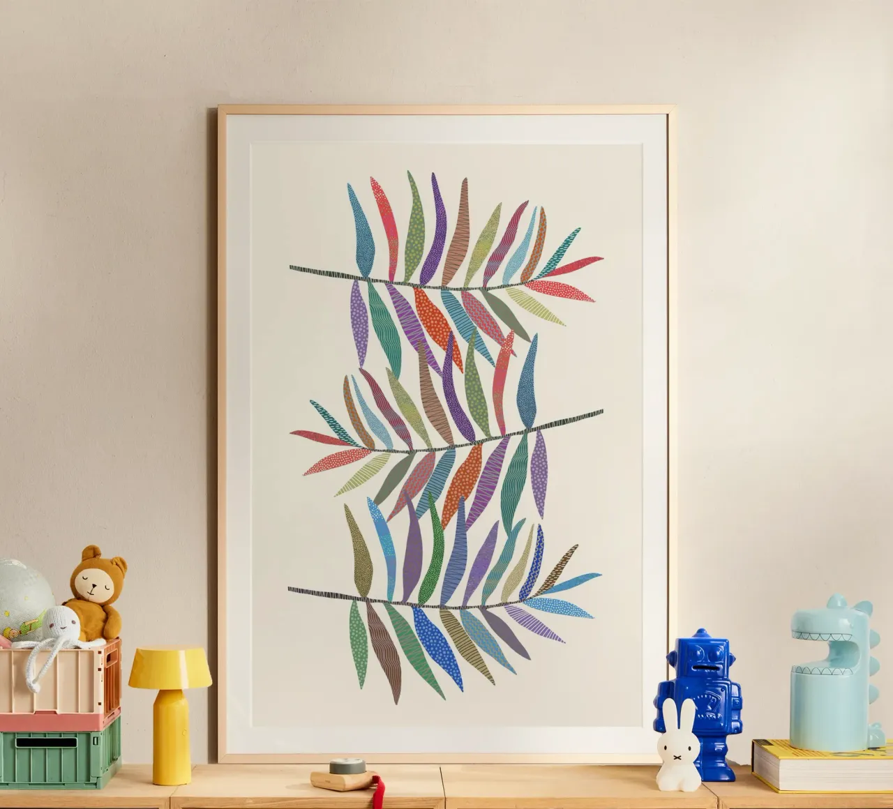 Gatti e puntini - Foglie poster da The Artcircle