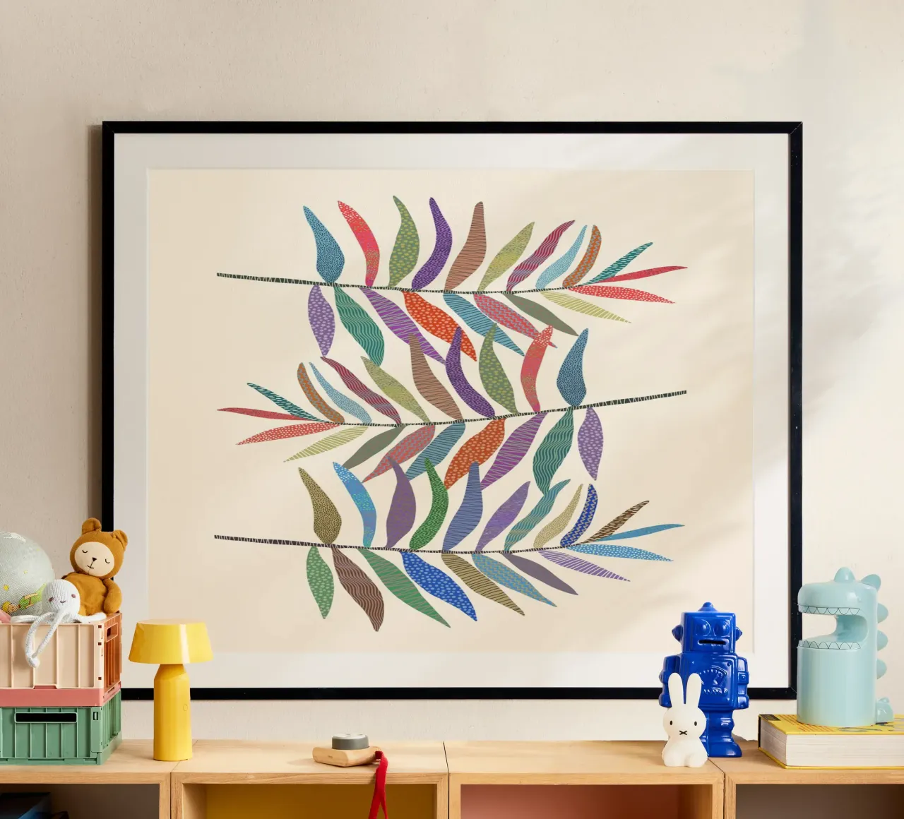 Gatti e puntini - Foglie poster da The Artcircle