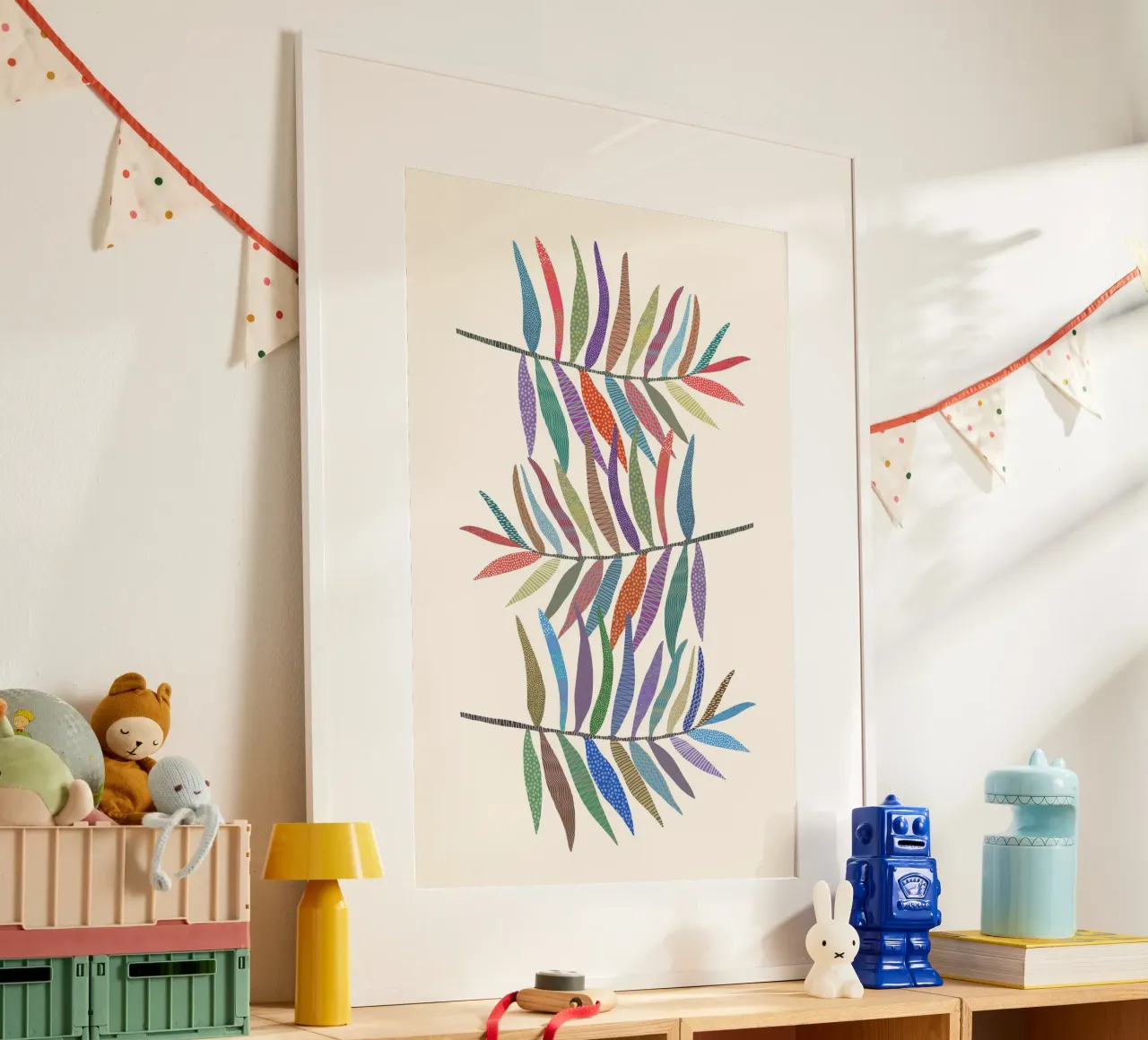 Gatti e puntini - Foglie poster da The Artcircle