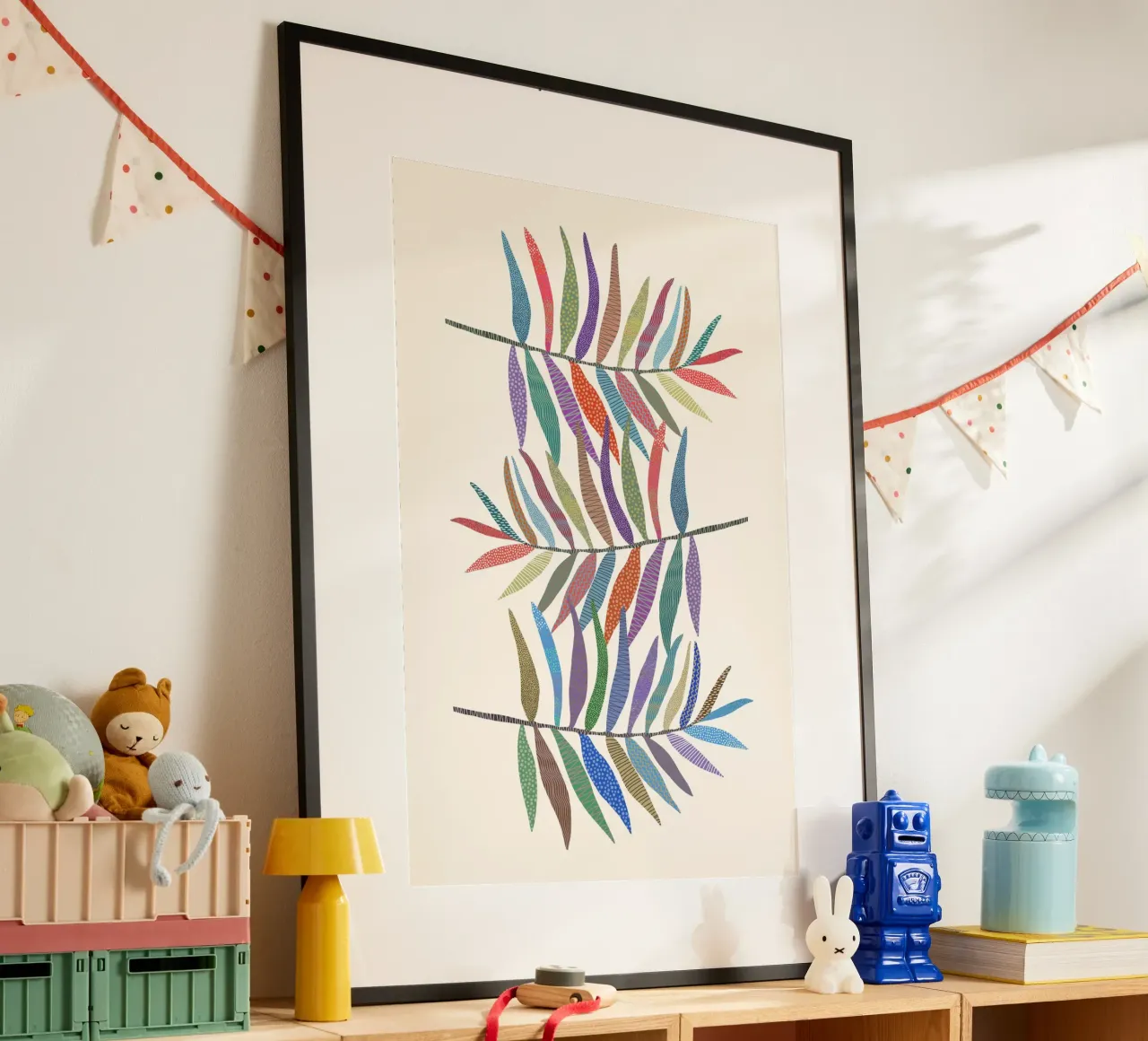 Gatti e puntini - Foglie poster da The Artcircle
