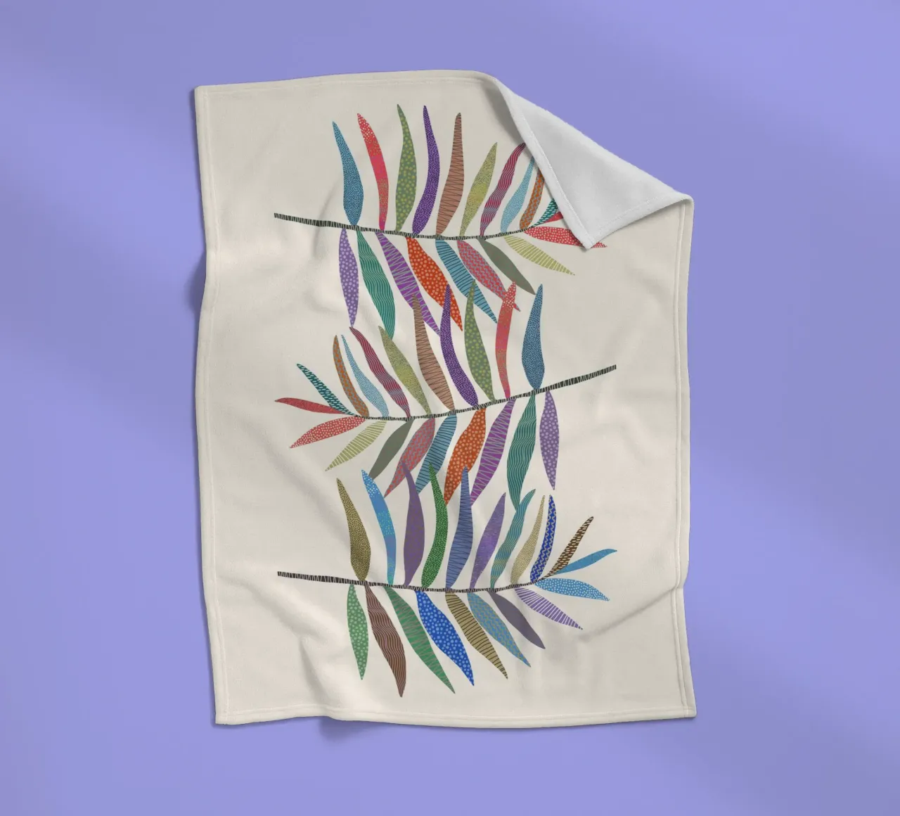 Gatti e puntini - Foglie coperta in pile da The Artcircle