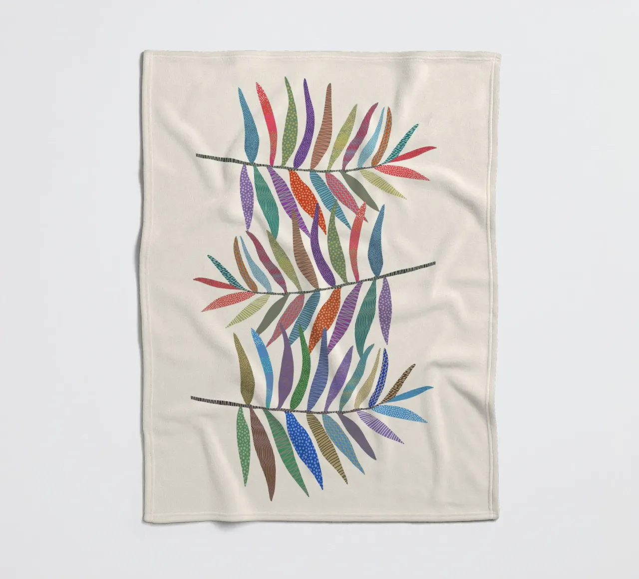Gatti e puntini - Foglie coperta in pile da The Artcircle