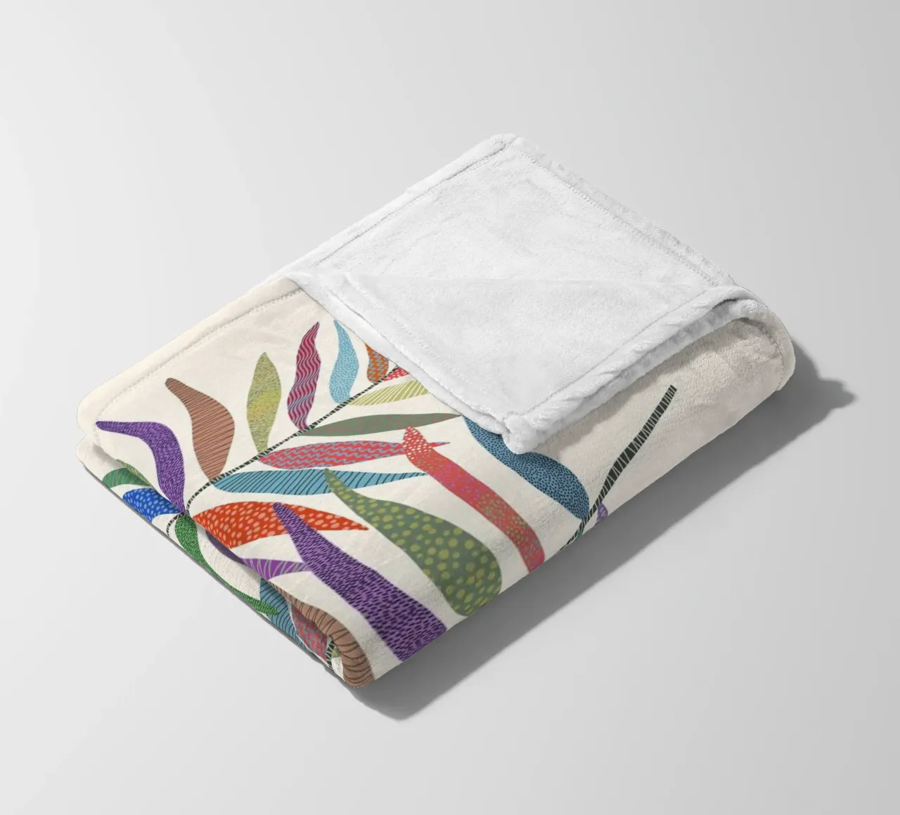 Gatti e puntini - Foglie coperta in pile da The Artcircle