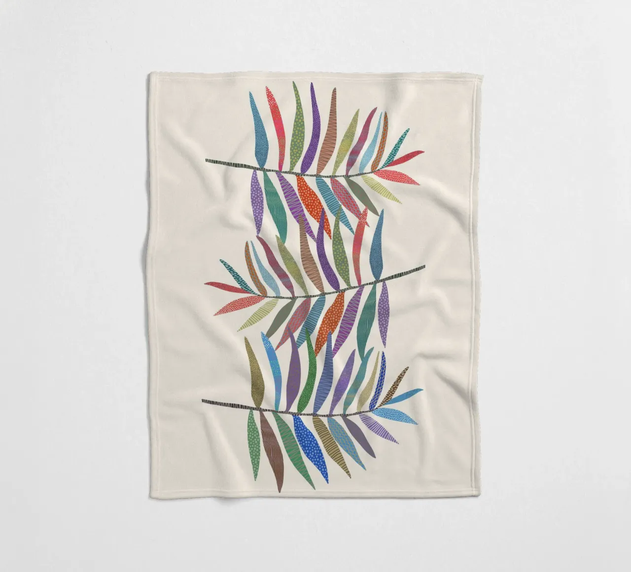 Gatti e puntini - Foglie coperta in pile da The Artcircle