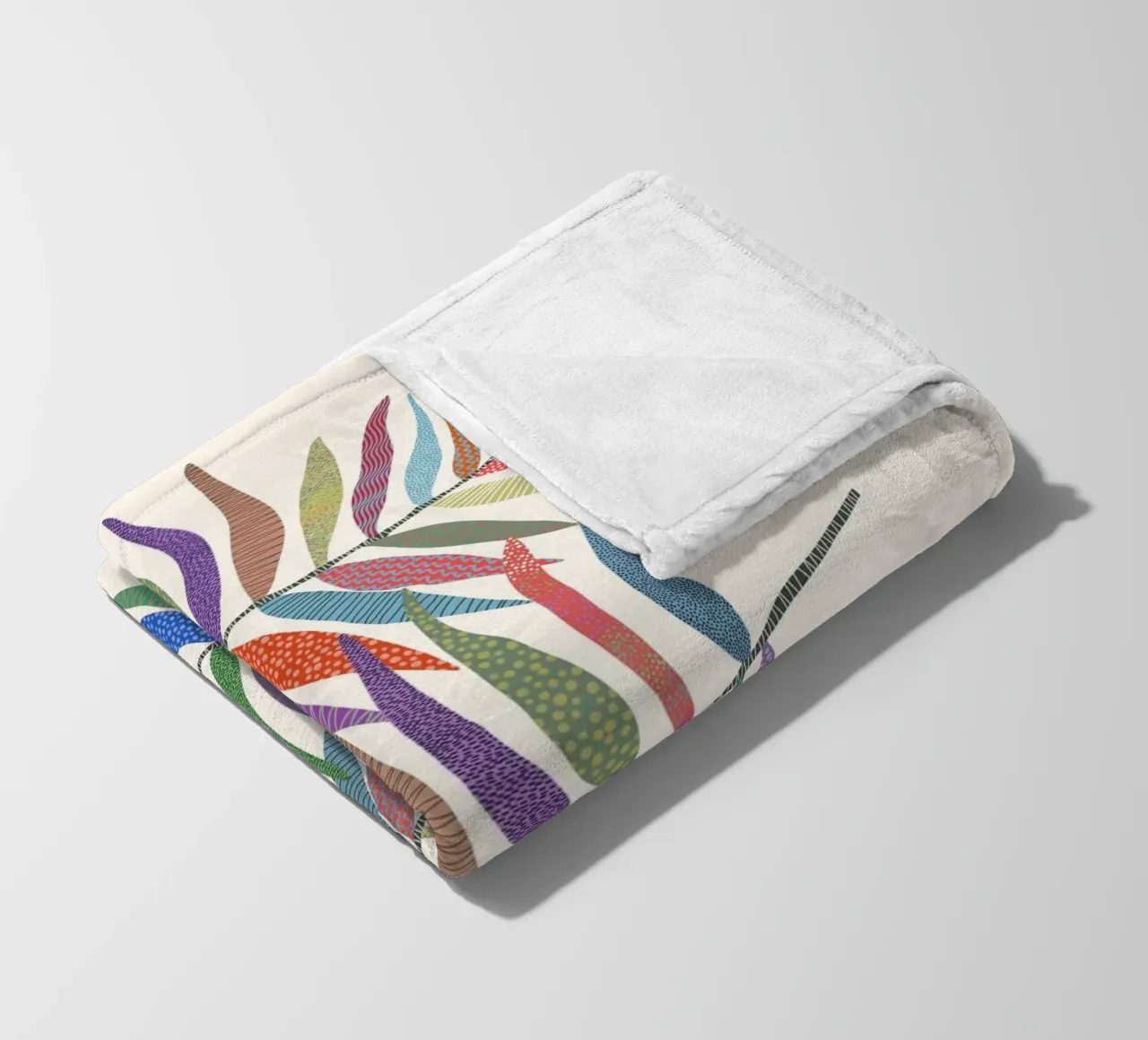 Gatti e puntini - Foglie coperta in pile da The Artcircle