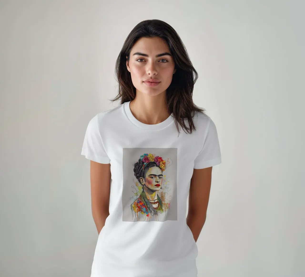 Emotionale Frida Skizze t-shirt da Carinaprint
