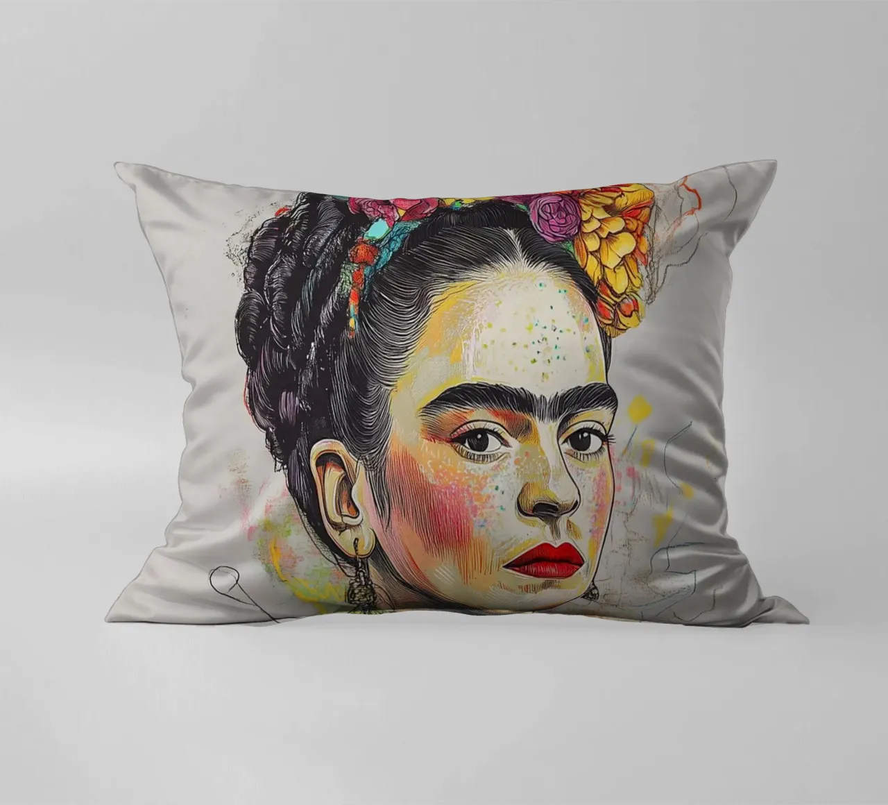 Emotionale Frida Skizze cuscino da Carinaprint