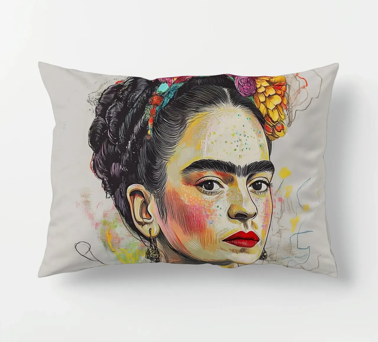 Emotionale Frida Skizze cuscino da Carinaprint