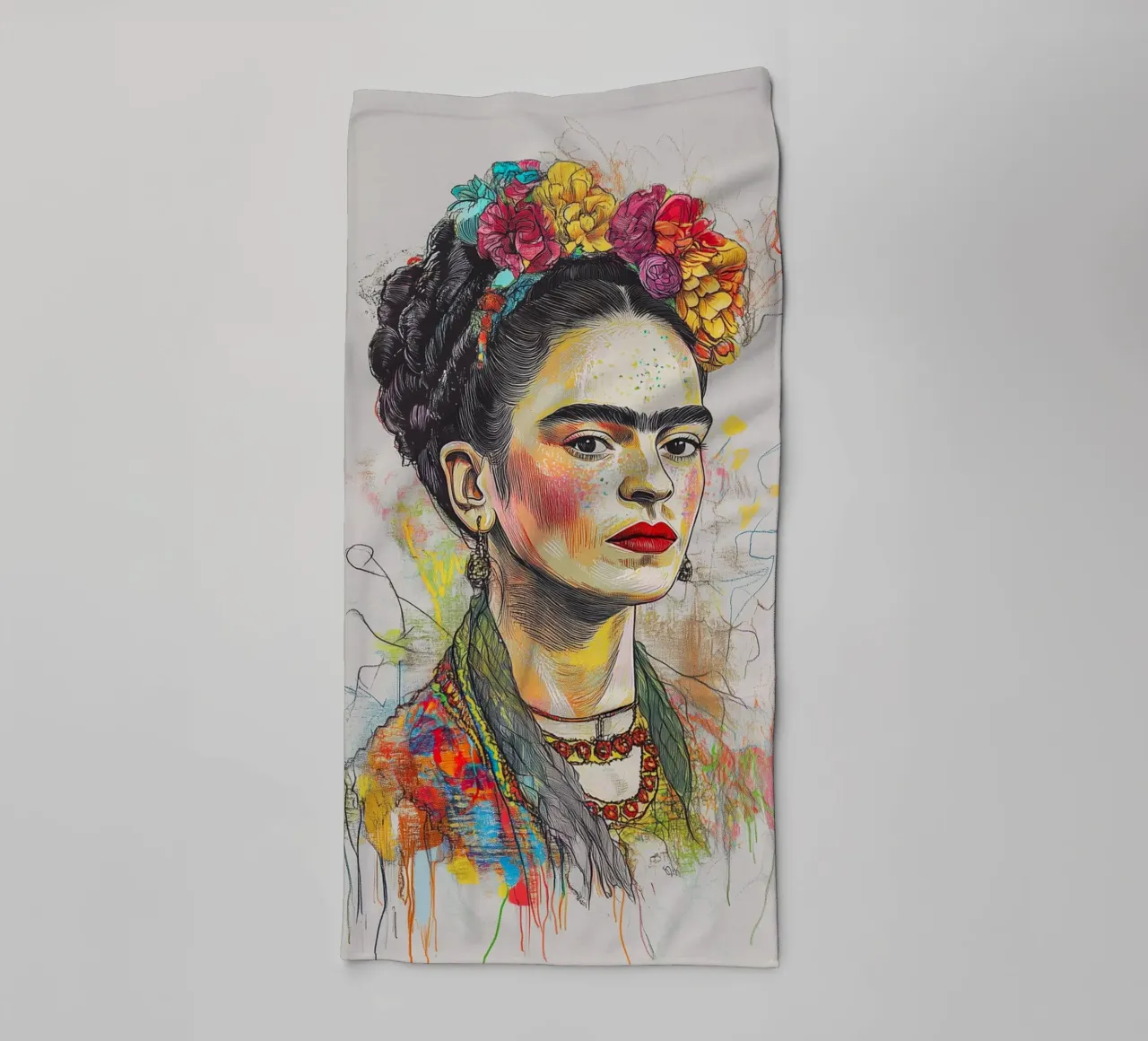 Emotionale Frida Skizze towel by Carinaprint