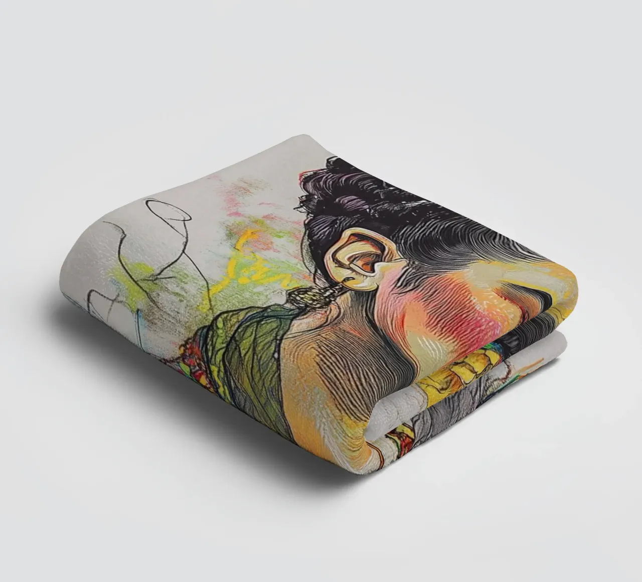 Emotionale Frida Skizze towel by Carinaprint