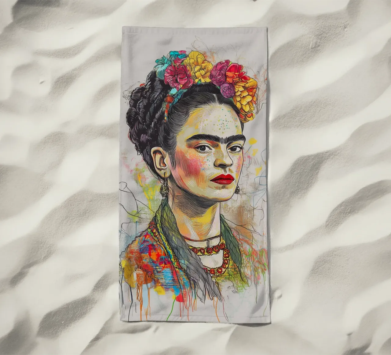 Emotionale Frida Skizze telo mare da Carinaprint