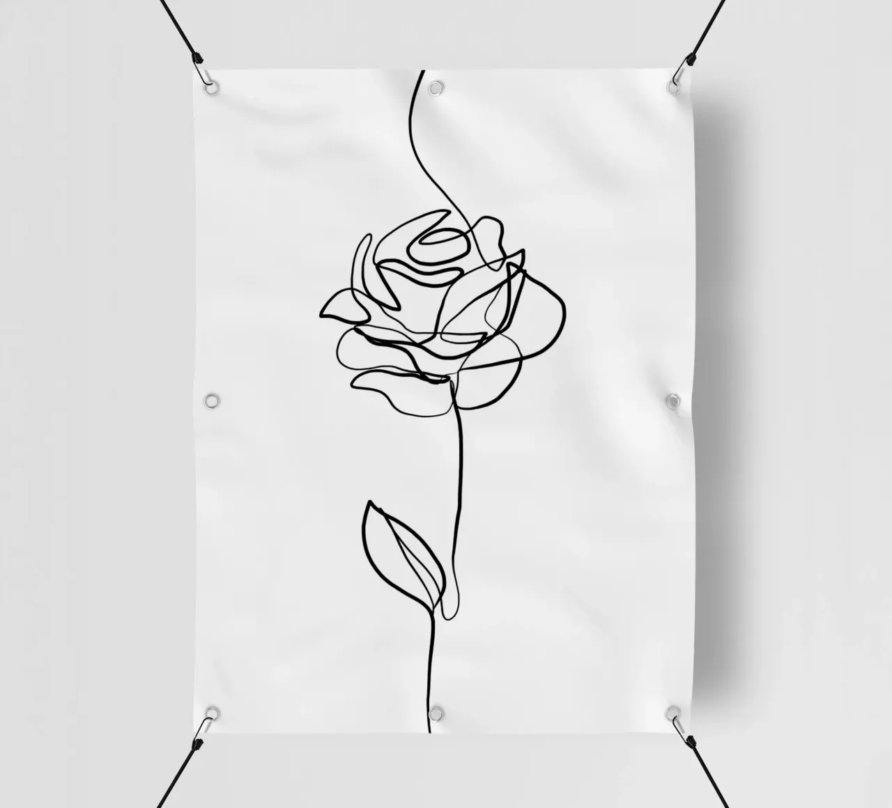 Gatti e puntini - Line Art Rose telo in pvc da The Artcircle