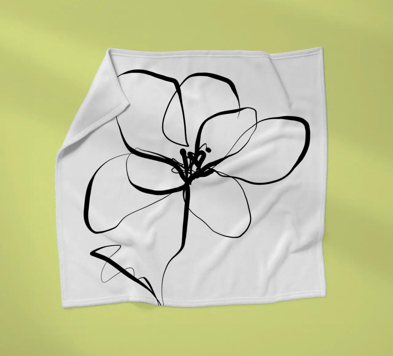 Gatti e puntini - Line Art Magnolia coperta in pile da The Artcircle