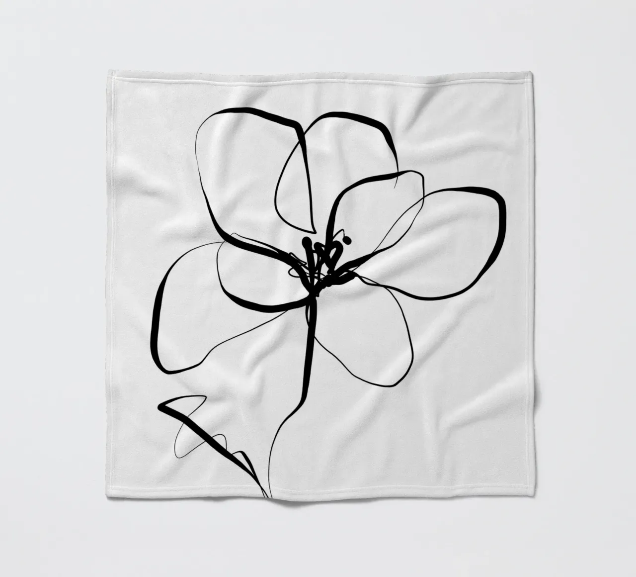 Gatti e puntini - Line Art Magnolia coperta in pile da The Artcircle